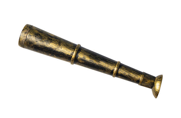 istock Vintage brass spyglass isolated on white background 1294552037