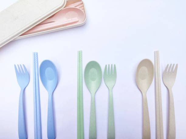 istock Multicolored of spoon, fork and chopsticks with box 1294553455