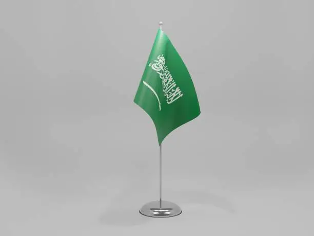 Saudi Arabia National Flag, White Background - 3D Render