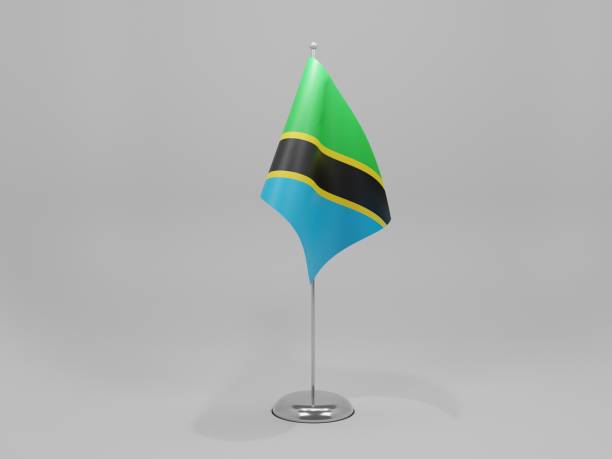 istock Tanzania National Flag, White Background - 3D Render 1294560521