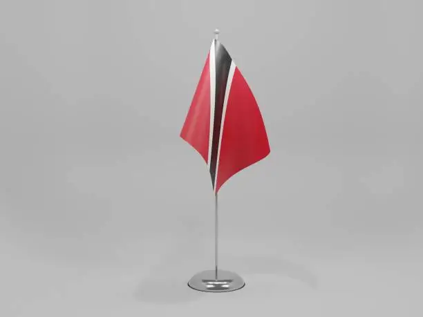 Trinidad and Tobago National Flag, White Background - 3D Render