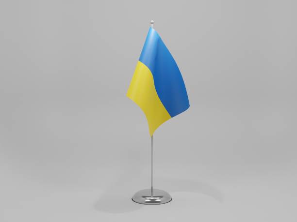 istock Ukraine National Flag, White Background - 3D Render 1294560539