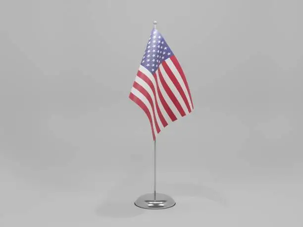 United States of America National Flag, White Background - 3D Render
