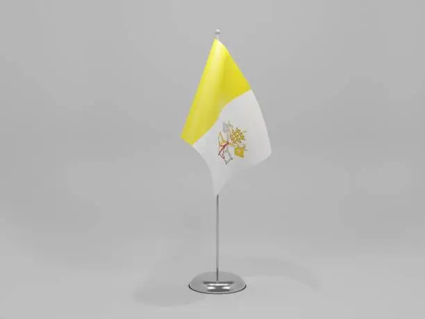 Vatican City National Flag, White Background - 3D Render