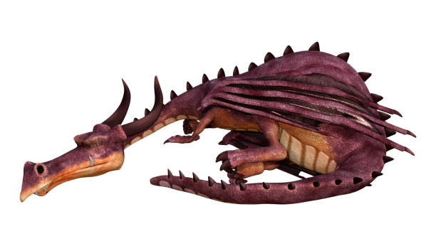 istock 3D illustration fantasy dragon on white 1294560576