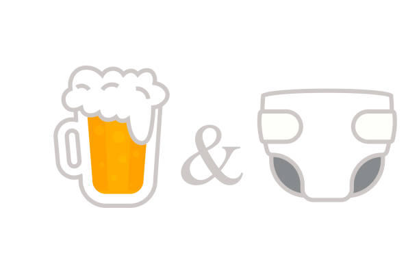 Bier- und Windelparty – Vektorgrafik