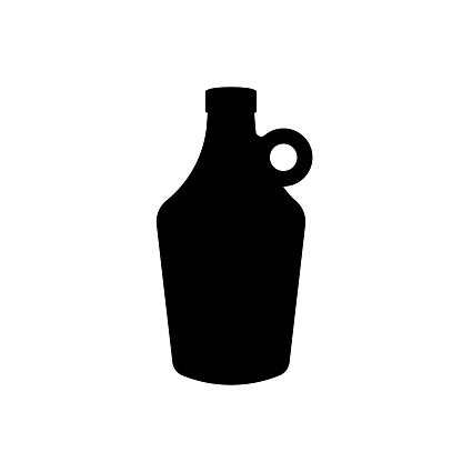 Beer growler silhouette icon. Clipart image isolated on white background