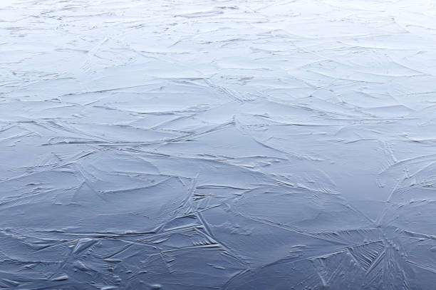 Thin ice near the lake shore.
