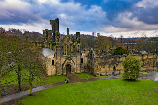 istock Kirkstall Abbey from drone point of view 1294566012