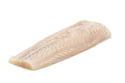 Pangasius fillet fish raw isolated on white background