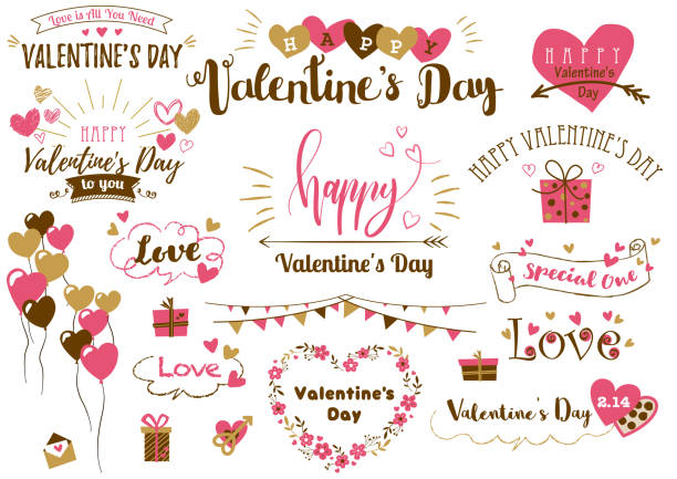 valentinstag & weißtag titel rahmen design - flower valentines day valentine card backgrounds stock-grafiken, -clipart, -cartoons und -symbole