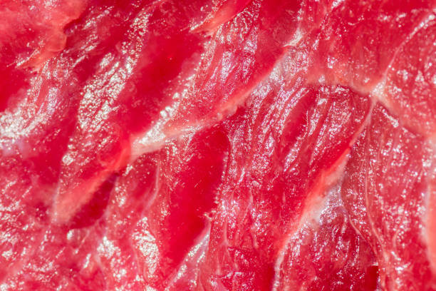 Close-up view of red fresh meat.soft focus.