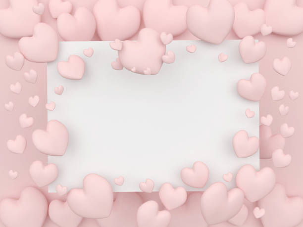 istock Hearts in pink pastel colors as a frame 1294569838