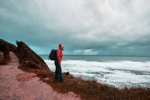 istock Happy woman on the shore in Spain 1294571377