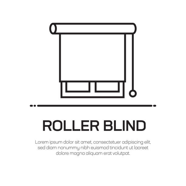 Roller Blind Vector Line Icon - Simple Thin Line Icon, Premium Quality Design Element Roller Blind Vector Line Icon - Simple Thin Line Icon, Premium Quality Design Element Blinds stock illustrations