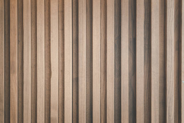 istock Wooden slats. Natural wood lath line arrange pattern texture background 1294574047