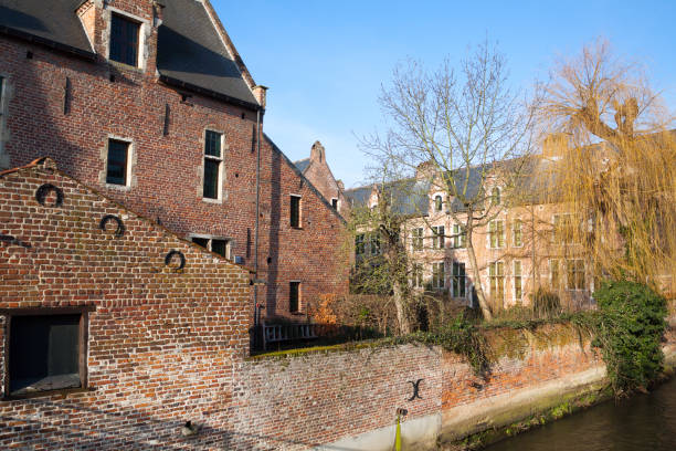 Old town district near university in Leuven and student home area