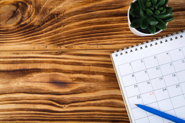 istock white calendar for 2021 month schedule to make an appointment or manage the schedule every day on a wooden table with succulent and ballpoint pen for marks, for work planning 1294579315