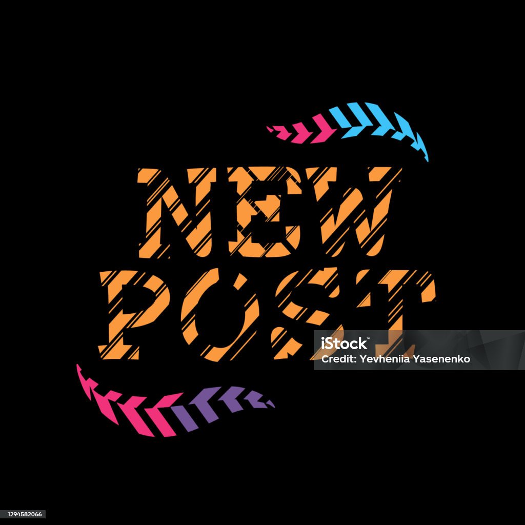 New All Post New Post Beautiful Lettering Handwritten Flat Vector Text For Social ...