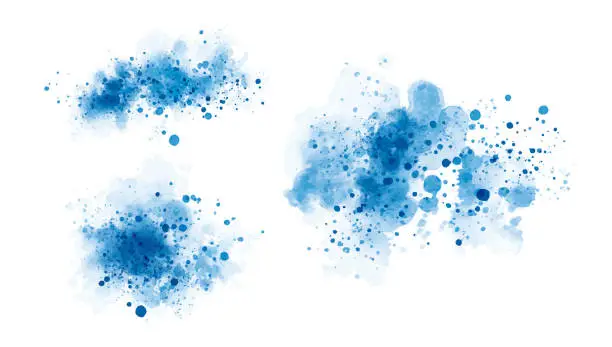 Vector illustration of Blue watercolor on white background vector illustration