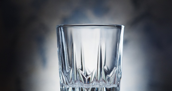 An empty drinking glass on the table