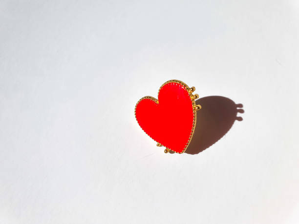 istock Valentine's Day background. Red heart on white background. Valentines day concept. Flat lay. Copy space 1294592330