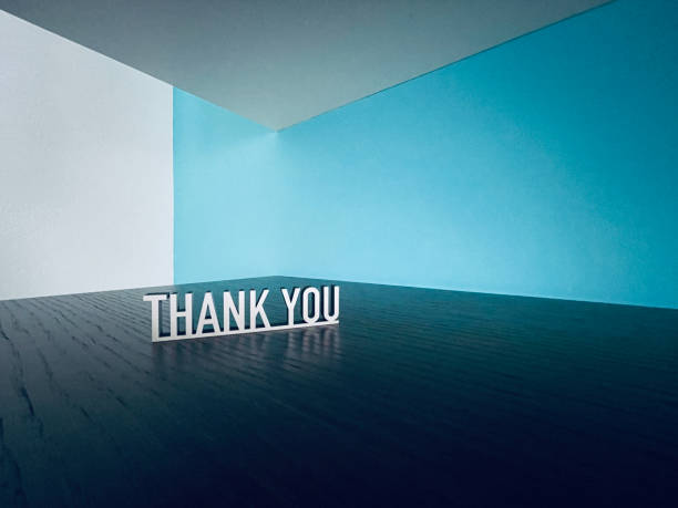 istock Thank you text on blue white background 1294594098