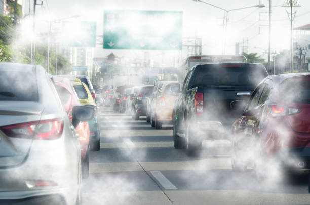 Smoke from the car exhaust