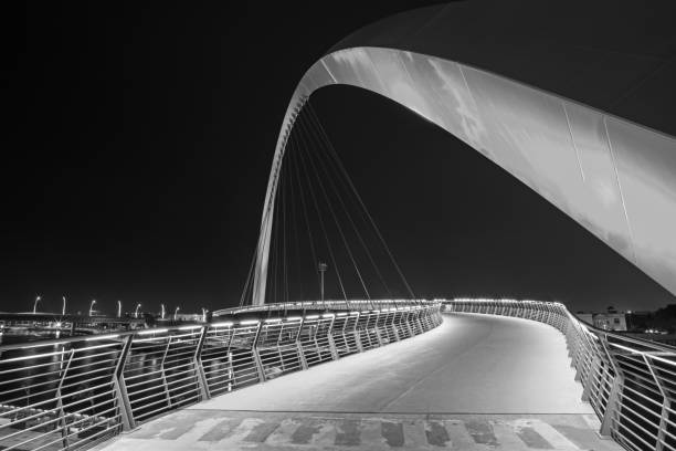 istock Dubai - The nightly bridge over the new Canal. 1294598760