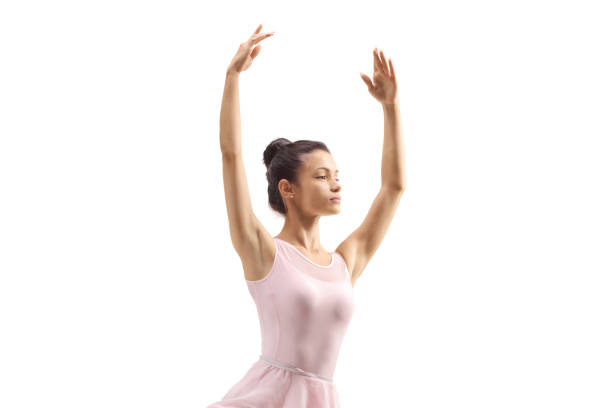 istock Beautiful young ballerina with arms up 1294600229