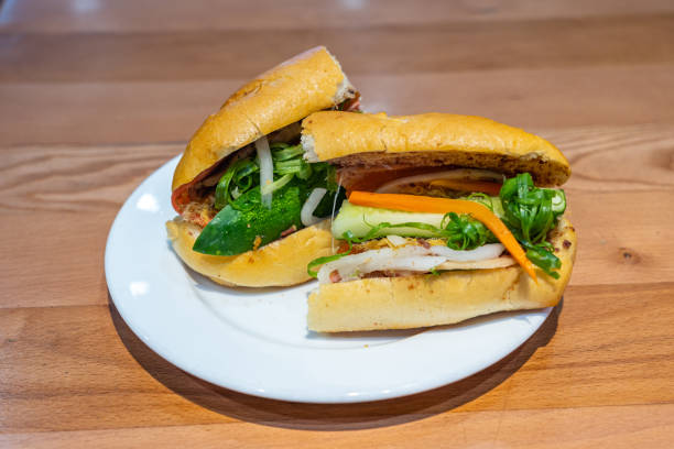 istock Crispy Vietnamese style pork sandwich, banh mi 1294600295