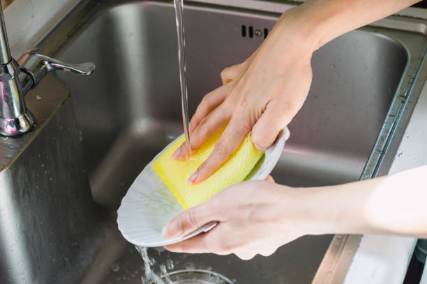 istock Clean the dishes in the kitchen. 1294602992