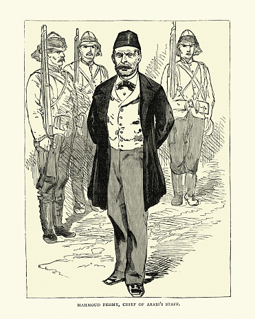 Vintage illustration of Mahmoud Fahmy, Chief of Ahmed ‘Urabi staff, during the British Conquest of Egypt (1882), 19th Century