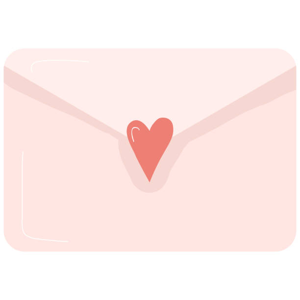 istock Love letter in cute envelope with heart shaped sticker. 1294607534
