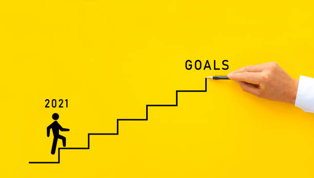 istock Achieving the goals in 2021 for development a successful business concept. 1294607790