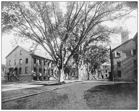 Antique photograph: Yale college, New Haven, Connecticut