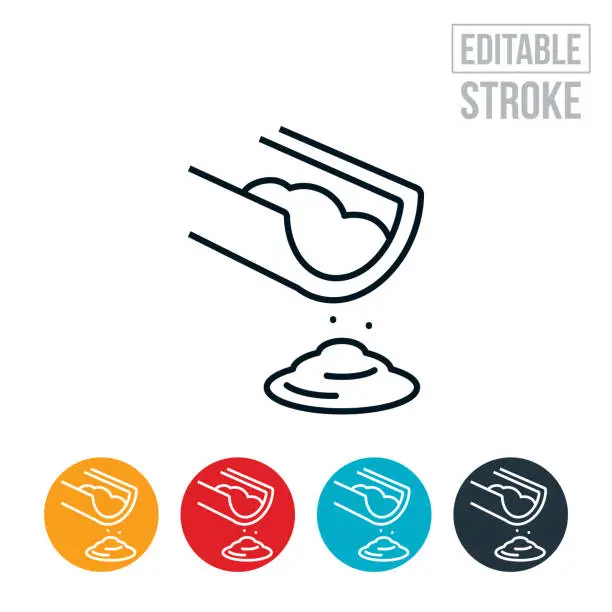 Vector illustration of Cement Pour Thin Line Icon - Editable Stroke
