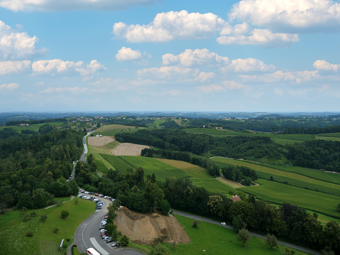 Landscape panorama view  in Styria, Austria.
