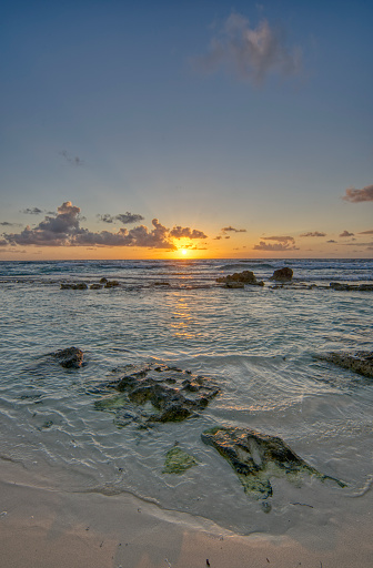 Sunrise Over the Caribbean Sea on Cozumel Island off the Yucatan Peninsula of Mexico