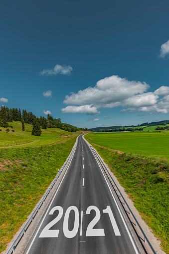 Highway in Landscape towards the Year 2021