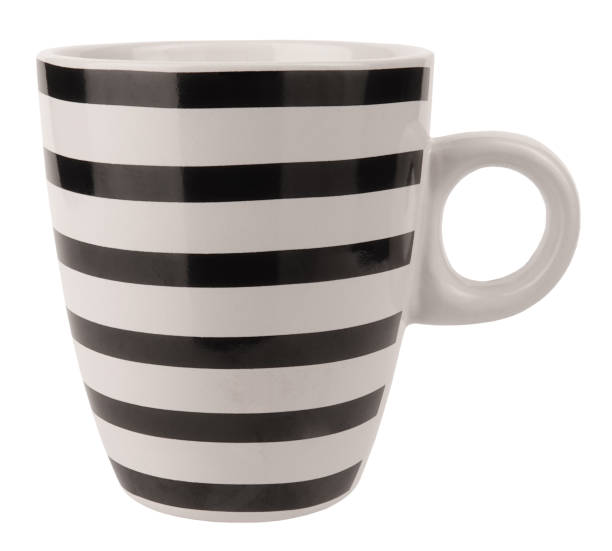 istock Black and white striped pattern mug or jug isolated on white background 1294635026