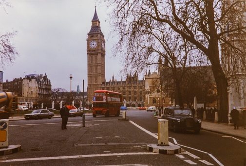London, UK November 1982: Parliament Square in London
