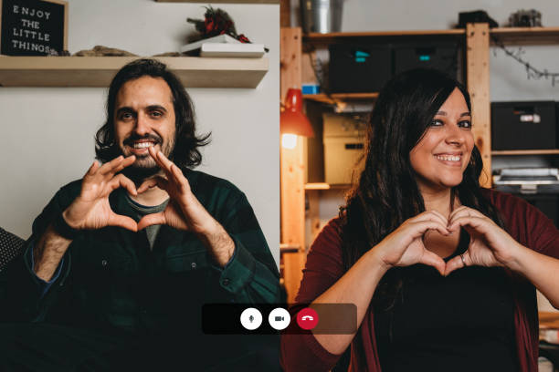istock Screenshot of a videoconference on Valentine's day 1294642967