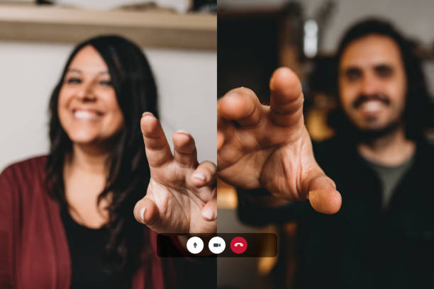 istock Screenshot of a videoconference on Valentine's day 1294642980