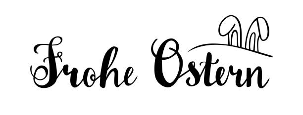frohe ostern - 復活節快樂用德語手寫向量報價和短語的卡，橫幅，海報，杯子，剪貼簿，枕頭套，手機外殼和衣服設計。 - ostern 幅插畫檔、美工圖案、卡通及圖標