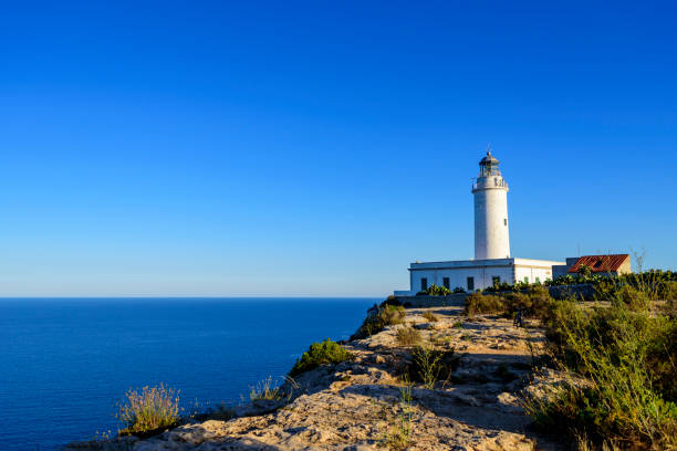 istock White sea lighthouse with blue sky 1294650446