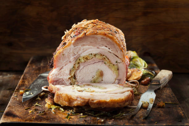 Stuffed Pork Roast with Roasted Vegetables