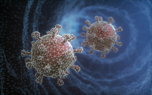 3D illustration, concept image of the structure of a virus.