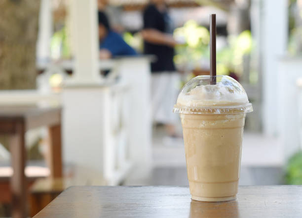 istock Espresso frappe in transparent plastic glass. 1294652719