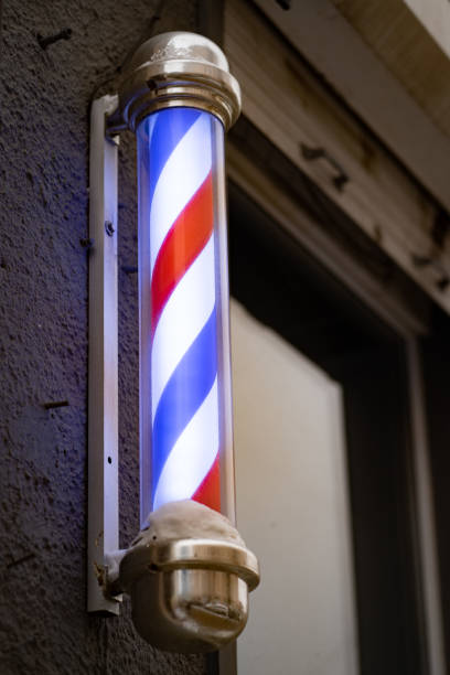 istock A barber's pole, unusual symbol of barbershops 1294655233